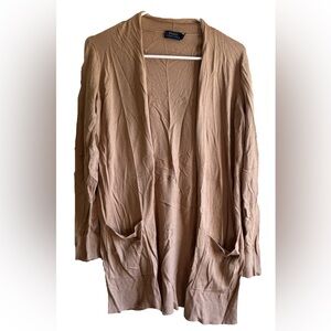 Women's Tan Open Front Cardigan